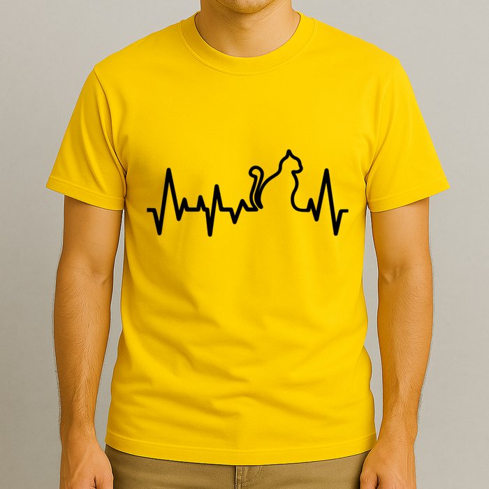 Heartbeat Pulse Cat T-Shirt