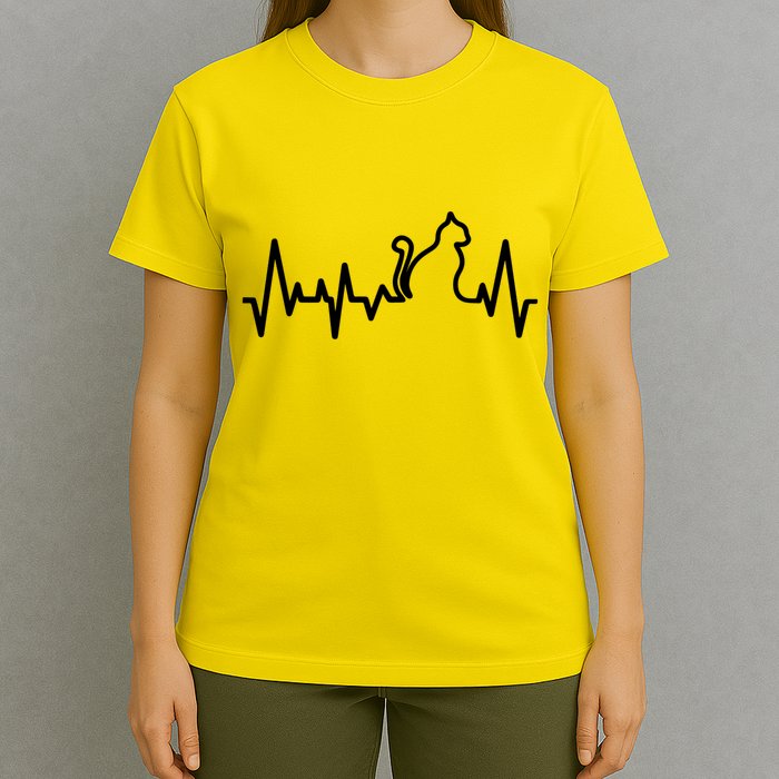 Heartbeat Pulse Cat T-Shirt