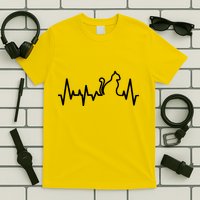 Heartbeat Pulse Cat T-Shirt
