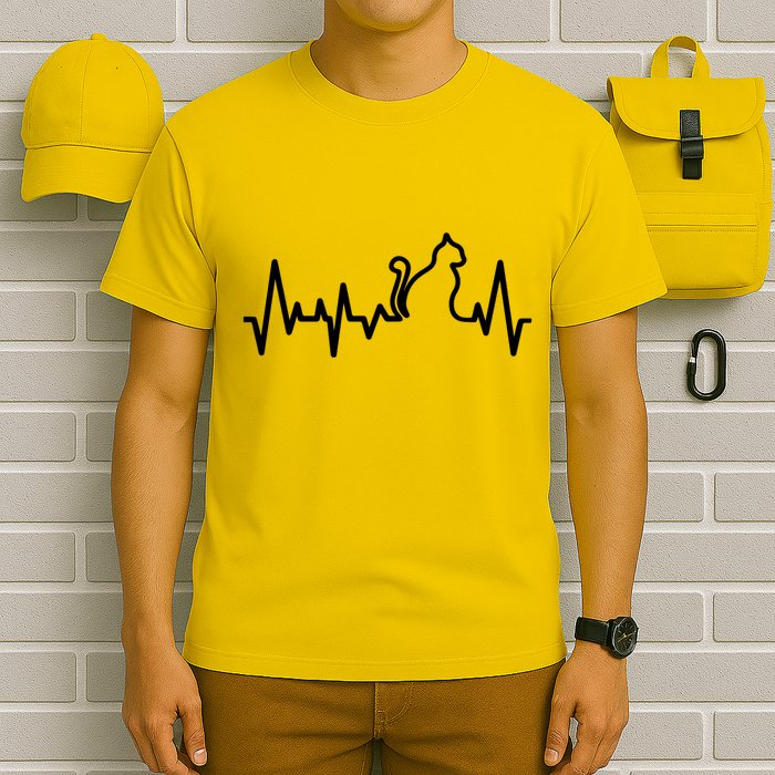 Heartbeat Pulse Cat T-Shirt