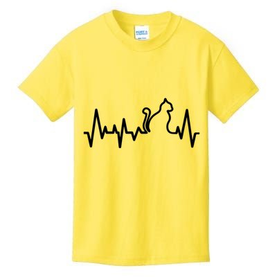 Heartbeat Pulse Cat Kids T-Shirt