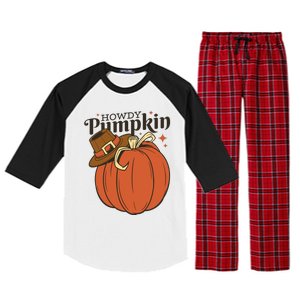 Howdy Pumpkin Cowboy Fall Raglan Sleeve Pajama Set