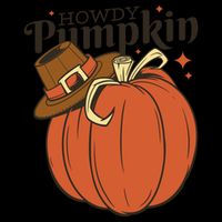 Howdy Pumpkin Cowboy Fall Sustainable Beanie