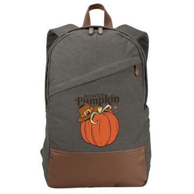 Howdy Pumpkin Cowboy Fall Cotton Canvas Backpack