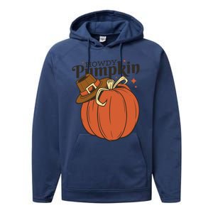 Howdy Pumpkin Cowboy Fall Performance Fleece Hoodie