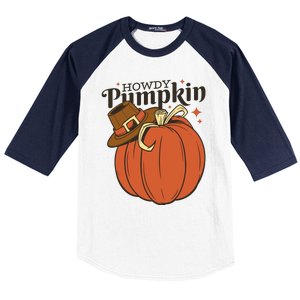 Howdy Pumpkin Cowboy Fall Baseball Sleeve Shirt