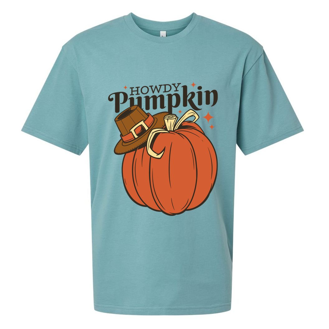 Howdy Pumpkin Cowboy Fall Sueded Cloud Jersey T-Shirt