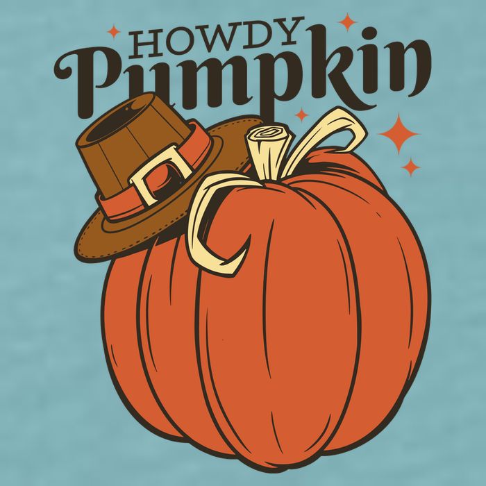 Howdy Pumpkin Cowboy Fall Sueded Cloud Jersey T-Shirt