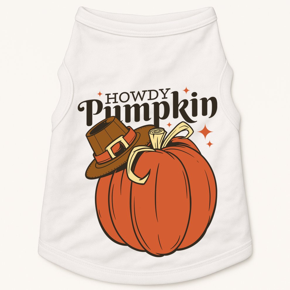 Howdy Pumpkin Cowboy Fall Doggie Tank