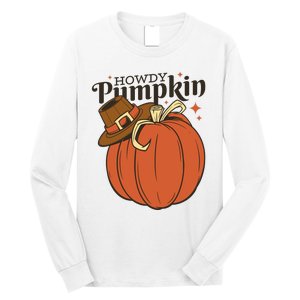 Howdy Pumpkin Cowboy Fall Long Sleeve Shirt