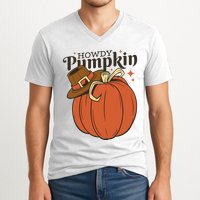 Howdy Pumpkin Cowboy Fall V-Neck T-Shirt
