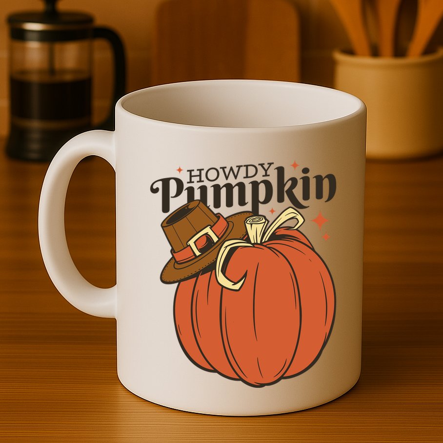 Howdy Pumpkin Cowboy Fall Mug