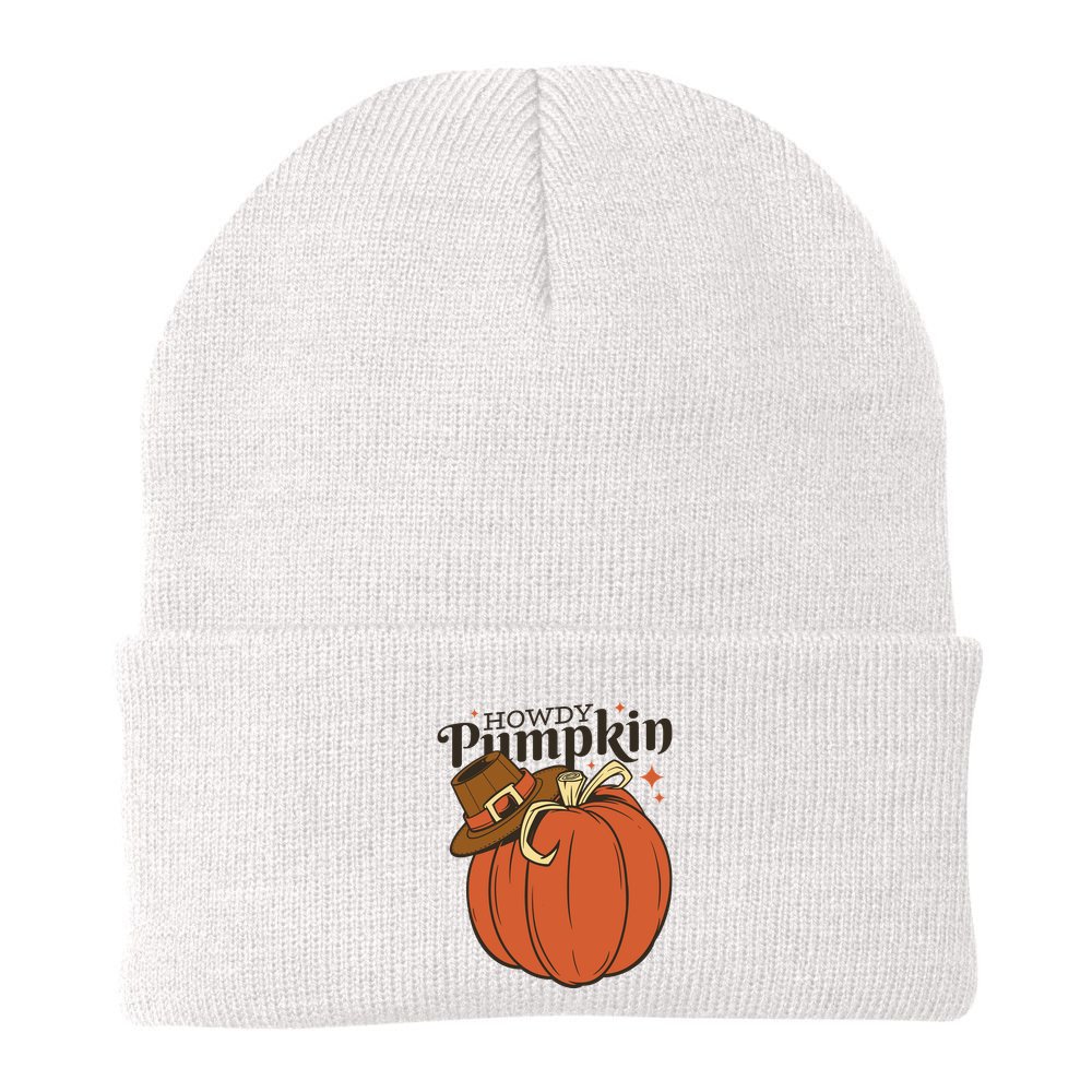 Howdy Pumpkin Cowboy Fall Beanie