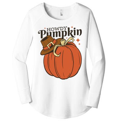 Howdy Pumpkin Cowboy Fall Women's Perfect Tri Tunic Long Sleeve Shirt