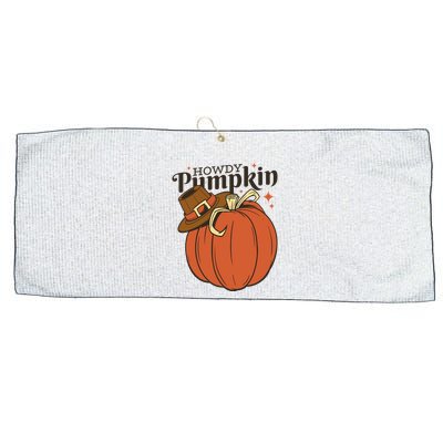 Howdy Pumpkin Cowboy Fall Large Microfiber Waffle Golf Towel