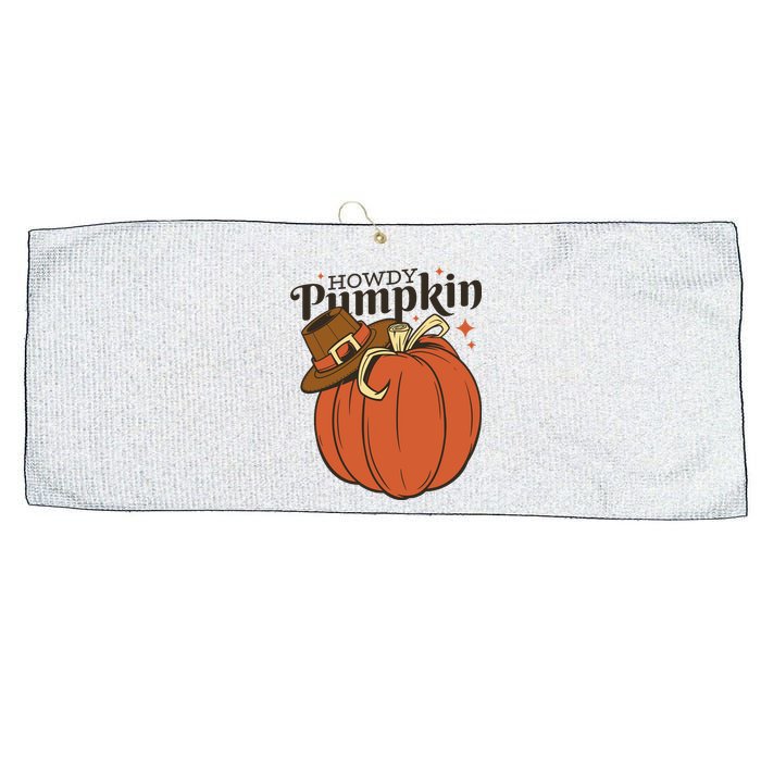 Howdy Pumpkin Cowboy Fall Large Microfiber Waffle Golf Towel