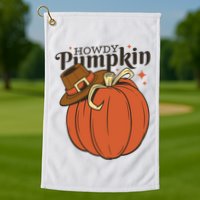 Howdy Pumpkin Cowboy Fall Golf Towel