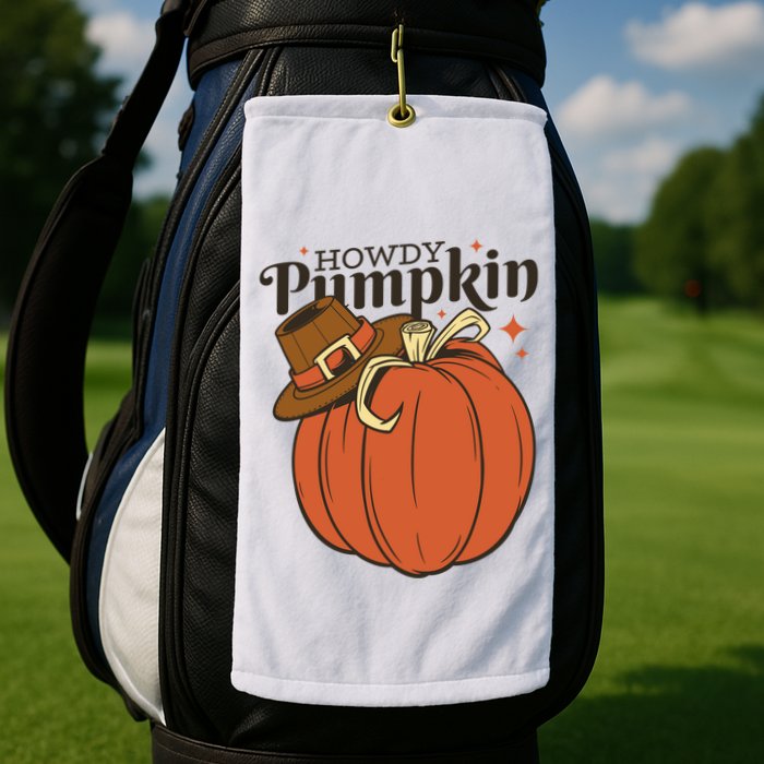Howdy Pumpkin Cowboy Fall Golf Towel