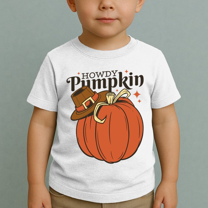 Howdy Pumpkin Cowboy Fall Toddler T-Shirt