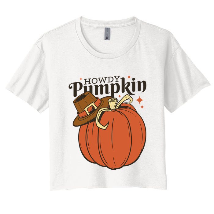 Howdy Pumpkin Cowboy Fall Crop Top