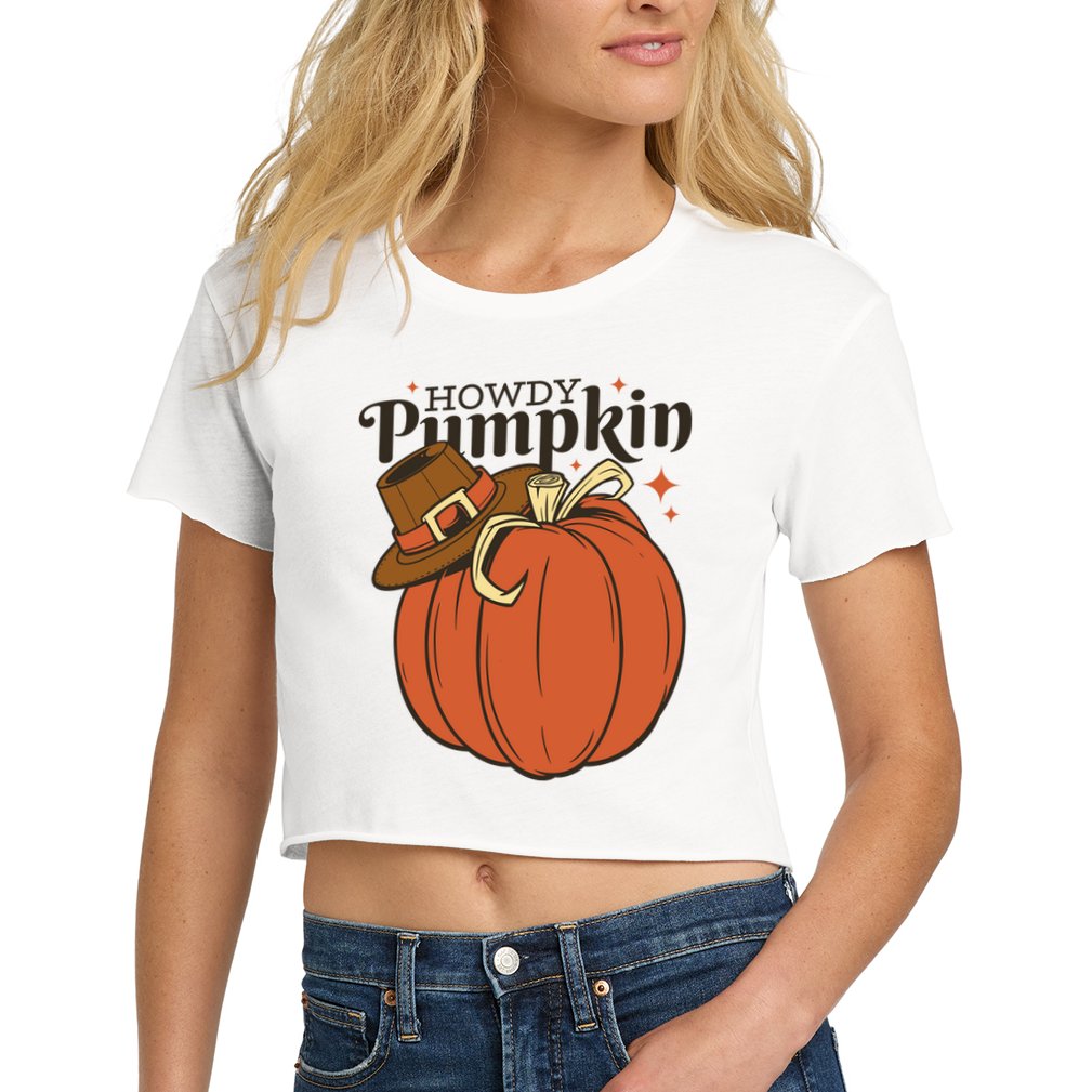 Howdy Pumpkin Cowboy Fall Crop Top