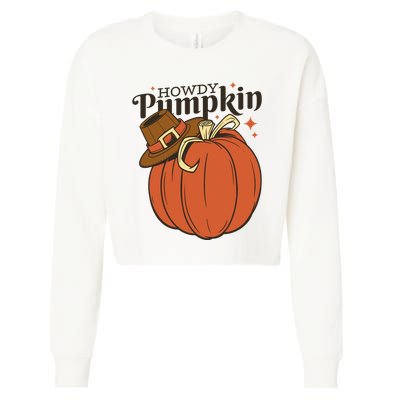 Howdy Pumpkin Cowboy Fall Cropped Pullover Crew