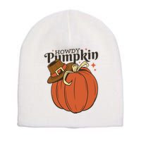 Howdy Pumpkin Cowboy Fall Short Acrylic Beanie