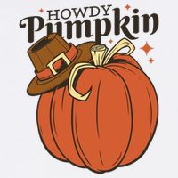 Howdy Pumpkin Cowboy Fall Short Acrylic Beanie