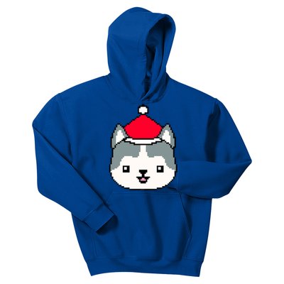 Husky Pixelated Christmas Funny Husky Xmas Gift Kids Hoodie