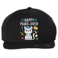 Happy Pawsover Cat Lover Funny Cat Passover Seder Wool Snapback Cap