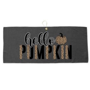 Hello Pumpkin Cheetah Leopard Animal Print Fall Design Great Gift Large Microfiber Waffle Golf Towel