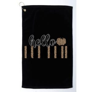 Hello Pumpkin Cheetah Leopard Animal Print Fall Design Great Gift Platinum Collection Golf Towel