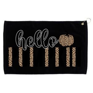 Hello Pumpkin Cheetah Leopard Animal Print Fall Design Great Gift Grommeted Golf Towel