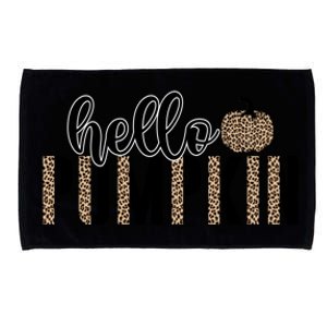 Hello Pumpkin Cheetah Leopard Animal Print Fall Design Great Gift Microfiber Hand Towel