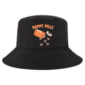 Happy Pills Cow Funny Livestock Farm Animal Lovers Novelty Cool Comfort Performance Bucket Hat