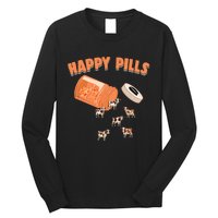 Happy Pills Cow Funny Livestock Farm Animal Lovers Novelty Long Sleeve Shirt