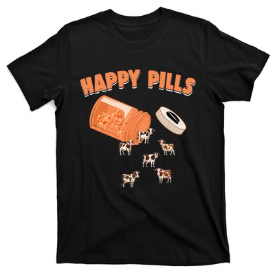 Happy Pills Cow Funny Livestock Farm Animal Lovers Novelty T-Shirt