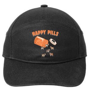 Happy Pills Cow Funny Livestock Farm Animal Lovers Novelty 7-Panel Snapback Hat