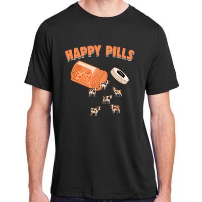 Happy Pills Cow Funny Livestock Farm Animal Lovers Novelty Adult ChromaSoft Performance T-Shirt