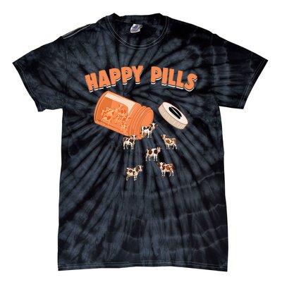 Happy Pills Cow Funny Livestock Farm Animal Lovers Novelty Tie-Dye T-Shirt