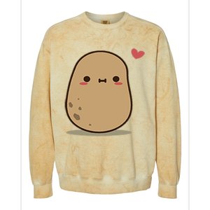 Happy Potato Cool Gift Colorblast Crewneck Sweatshirt