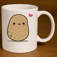 Happy Potato Cool Gift 11oz C Handle Ceramic Mug