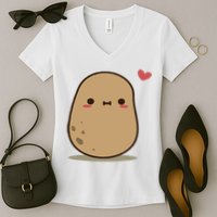 Happy Potato Cool Gift Women's V-Neck T-Shirt