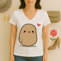 Happy Potato Cool Gift Women's V-Neck T-Shirt