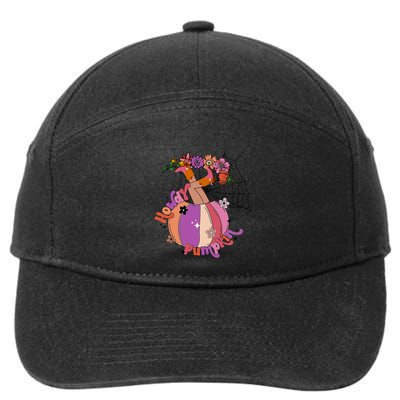 Howdy Pumpkin Cow Pumpkin Spooky Vibes Hippie Halloween Cute Gift 7-Panel Snapback Hat