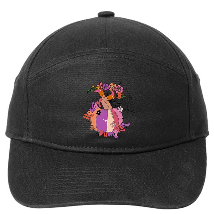 Howdy Pumpkin Cow Pumpkin Spooky Vibes Hippie Halloween Cute Gift 7-Panel Snapback Hat
