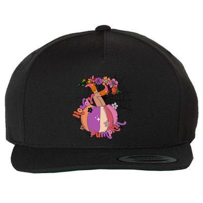 Howdy Pumpkin Cow Pumpkin Spooky Vibes Hippie Halloween Cute Gift Wool Snapback Cap