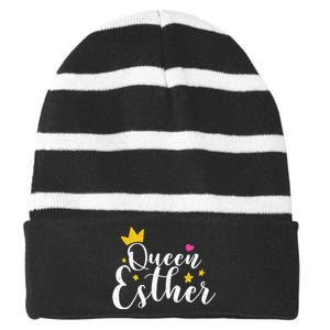 Happy Purim Costume Idea Queen Esther Hebrew Jewish Holiday Striped Beanie with Solid Band