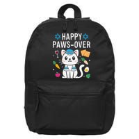 Happy Pawsover Cat Lover Funny Cat Passover Seder 16 in Basic Backpack