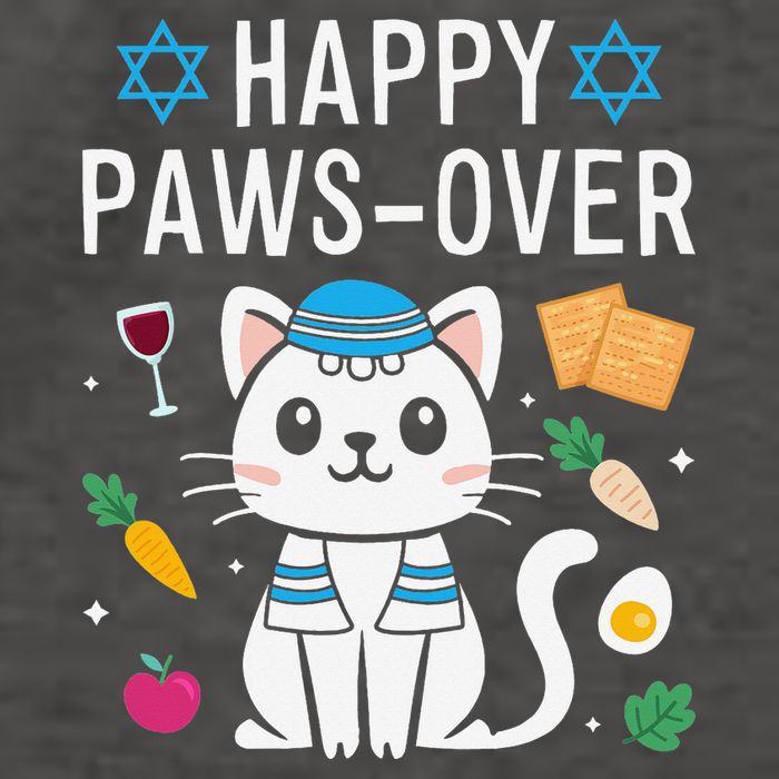 Happy Pawsover Cat Lover Funny Cat Passover Seder Vector Backpack